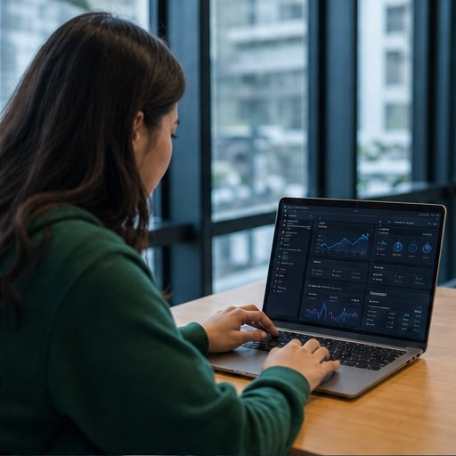 A student learning cloud computing on a laptop